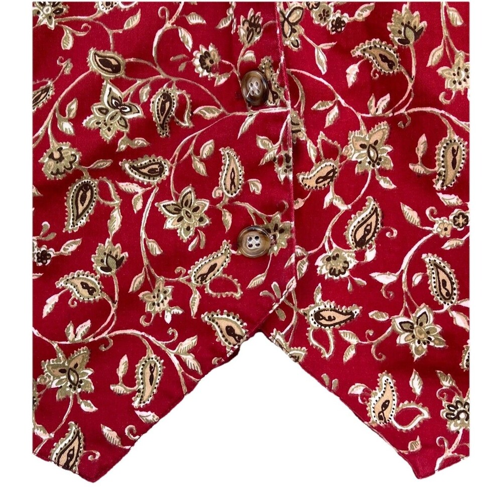 Appleseed’s Red Paisley Floral Vest Women’s Sz 20W Vintage USA Made Grandmacore - Picture 4 of 5
